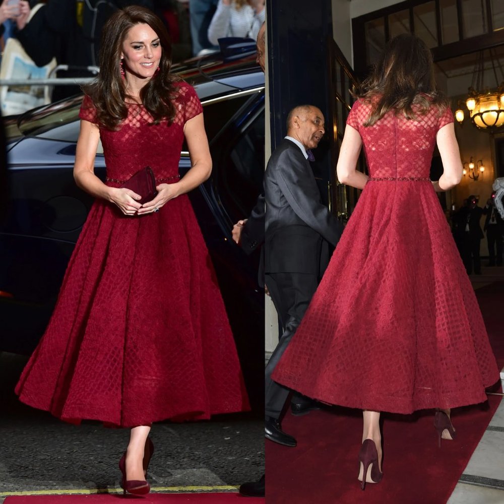 NWT Marchesa Gown/Dress Red/Burgundy Size 8 ASO Kate Middleton - Picture 11 of 11